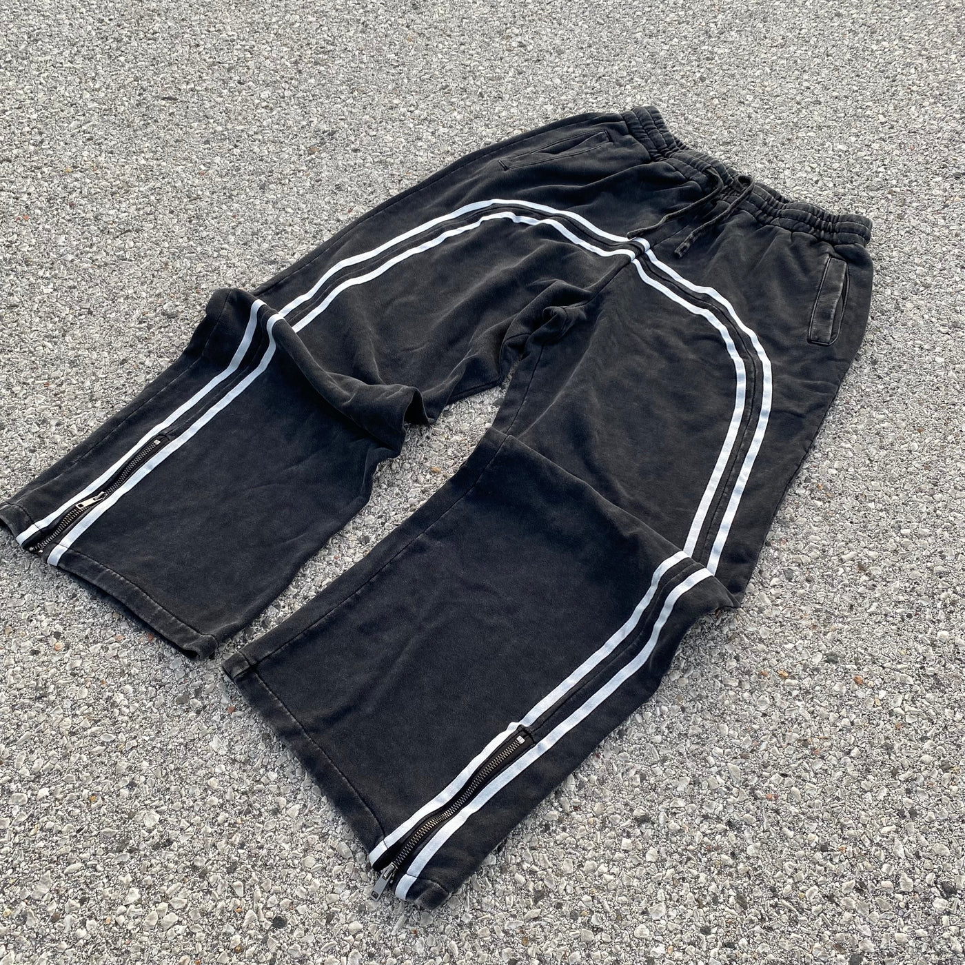 Grey Striped Jogger Pants - Unisex
