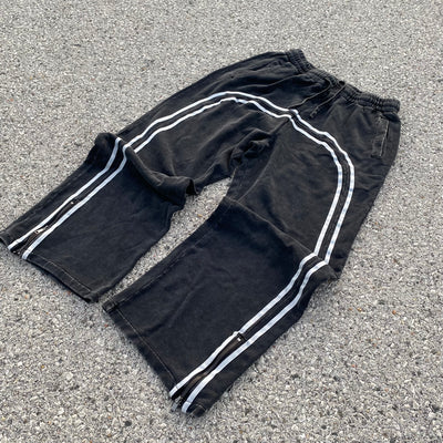 Grey Striped Jogger Pants - Unisex
