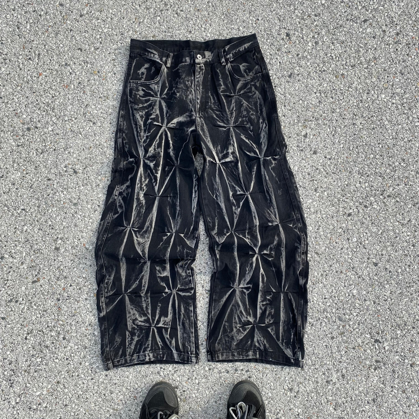 Pleated Motorcycle Jeans - Unisex