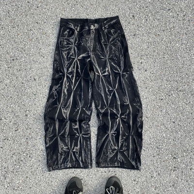 Pleated Motorcycle Jeans - Unisex