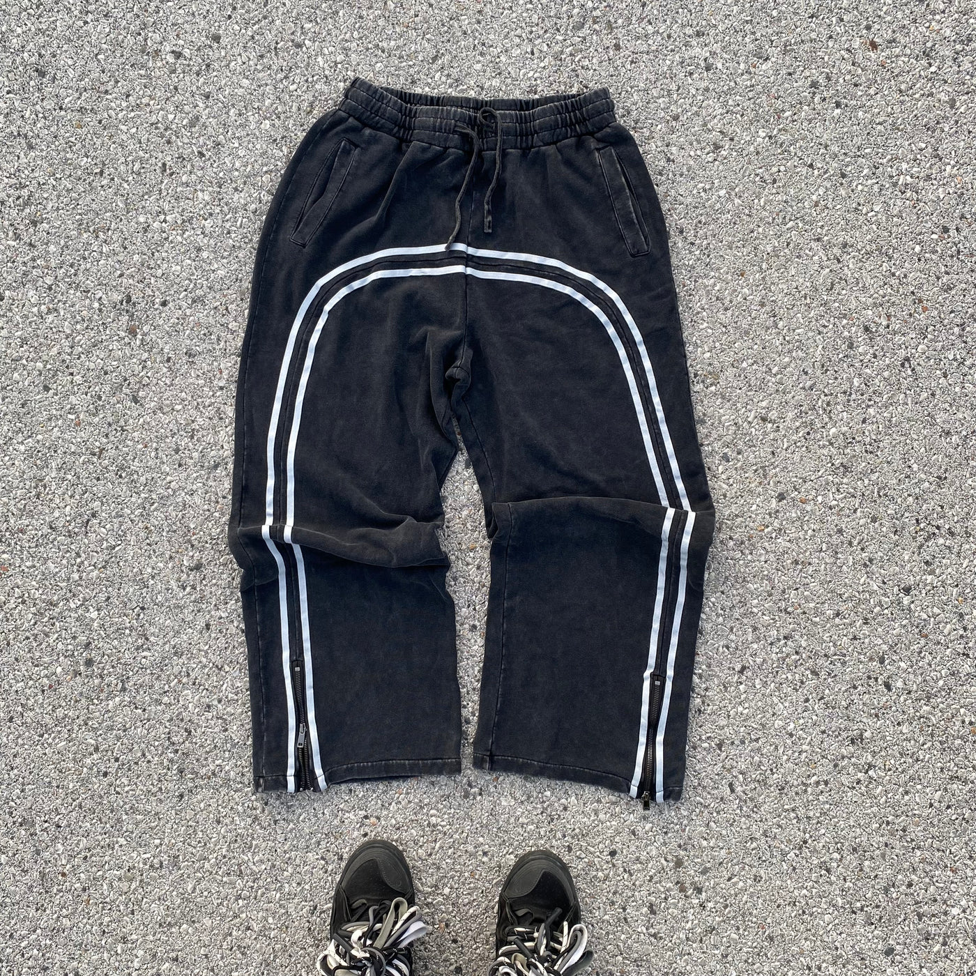 Grey Striped Jogger Pants - Unisex