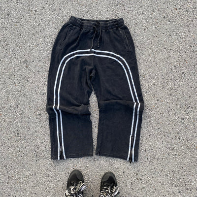 Grey Striped Jogger Pants - Unisex