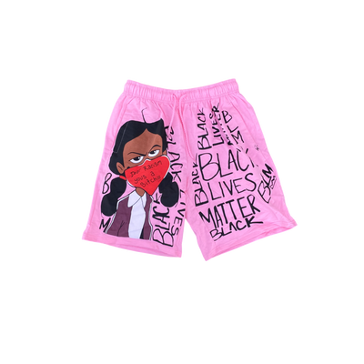 Black Lives Matter Shorts Pink - Unisex