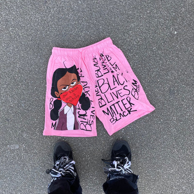 Black Lives Matter Shorts Pink - Unisex