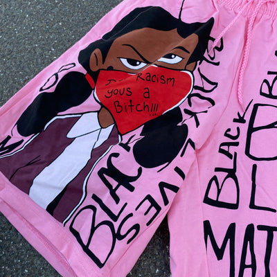Black Lives Matter Shorts Pink - Unisex