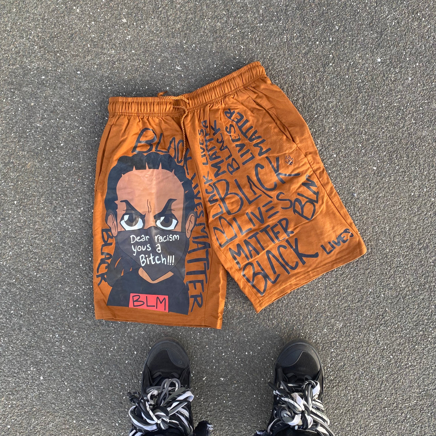 Black Lives Matter Shorts Brown - Unisex
