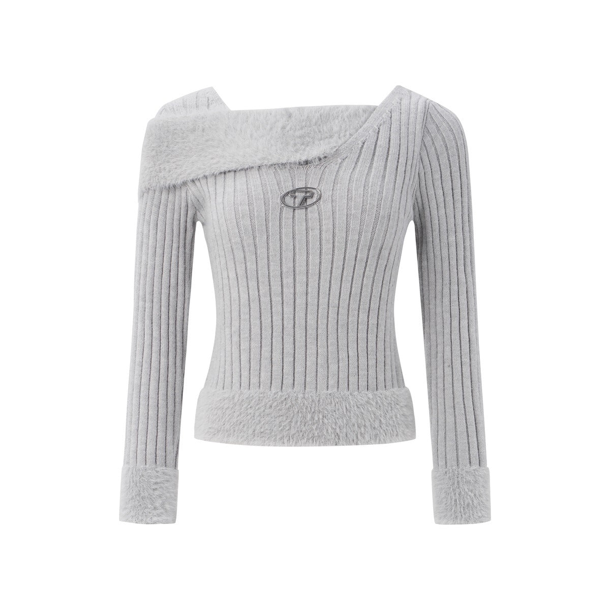 Mink Fur Striped Sweater - Women