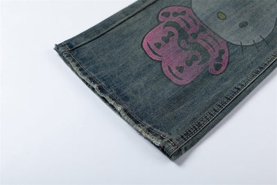 Cute Devil Hello Kitty Jeans - Women