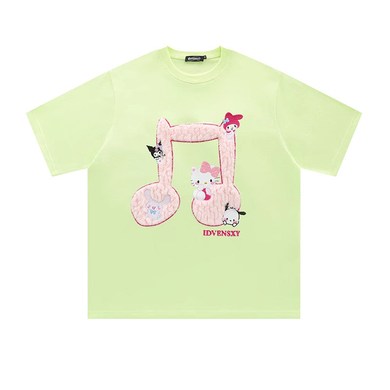 Note Flocking Sanrio T-Shirt - Women