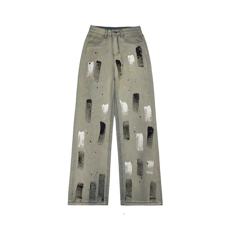 Splash-Ink Painted Graffiti Jeans - Women