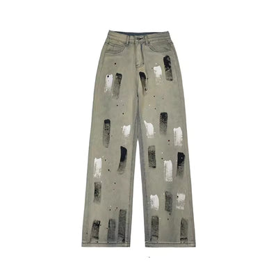 Splash-Ink Painted Graffiti Jeans - Women