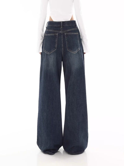 Retro Dark Blue Jeans - Women