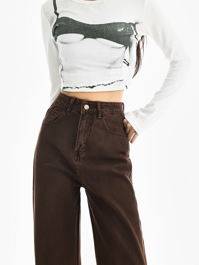 Brown Straight Jeans - Women