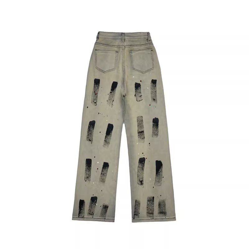 Splash-Ink Painted Graffiti Jeans - Women