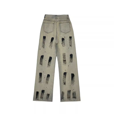 Splash-Ink Painted Graffiti Jeans - Women