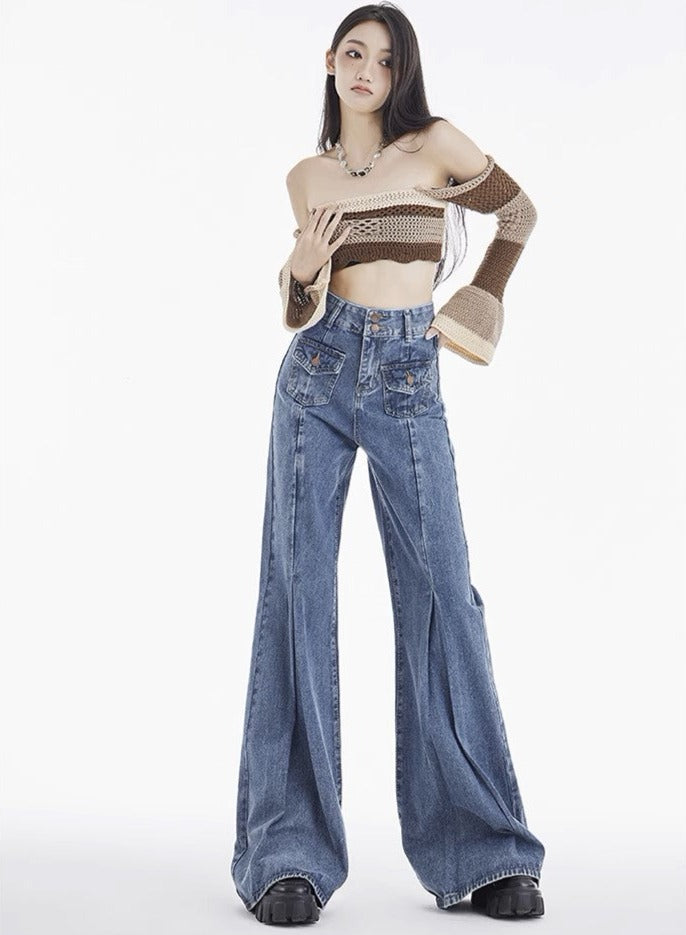 Wide Leg Bootcut Jeans - Women