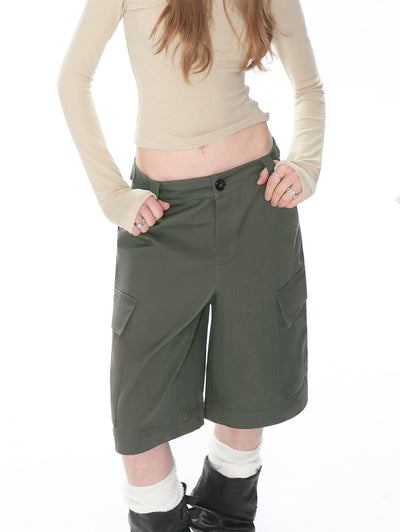 Retro Workwear Shorts - Women