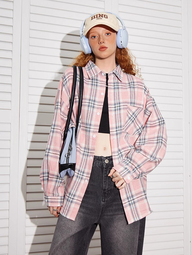 Loose Plaid Longsleeve - Women