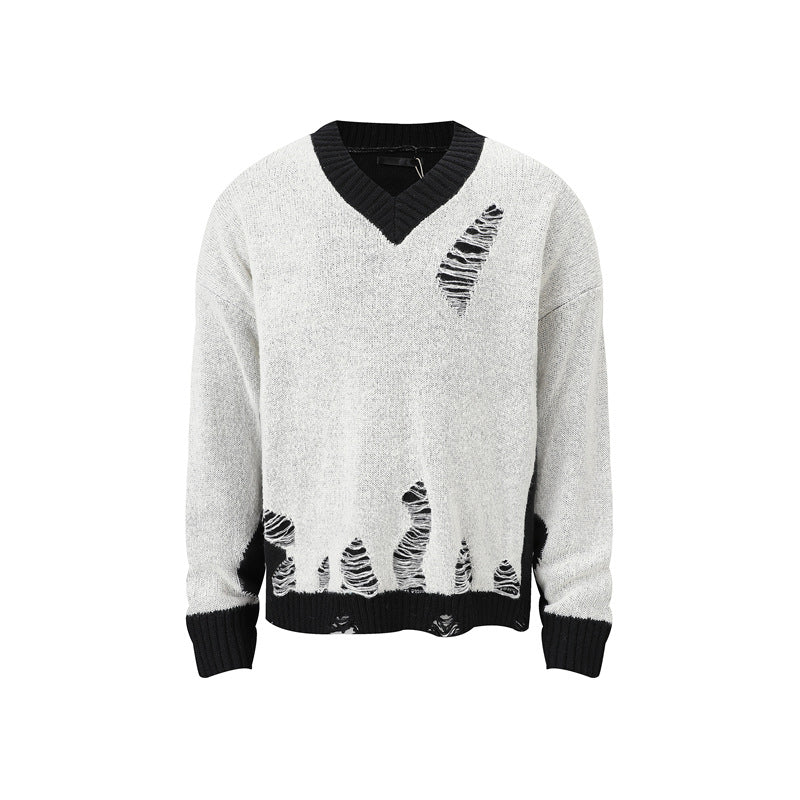 Ripped Knitted Sweater - Men