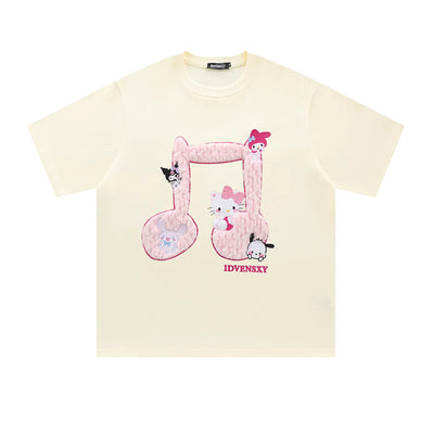 Note Flocking Sanrio T-Shirt - Women