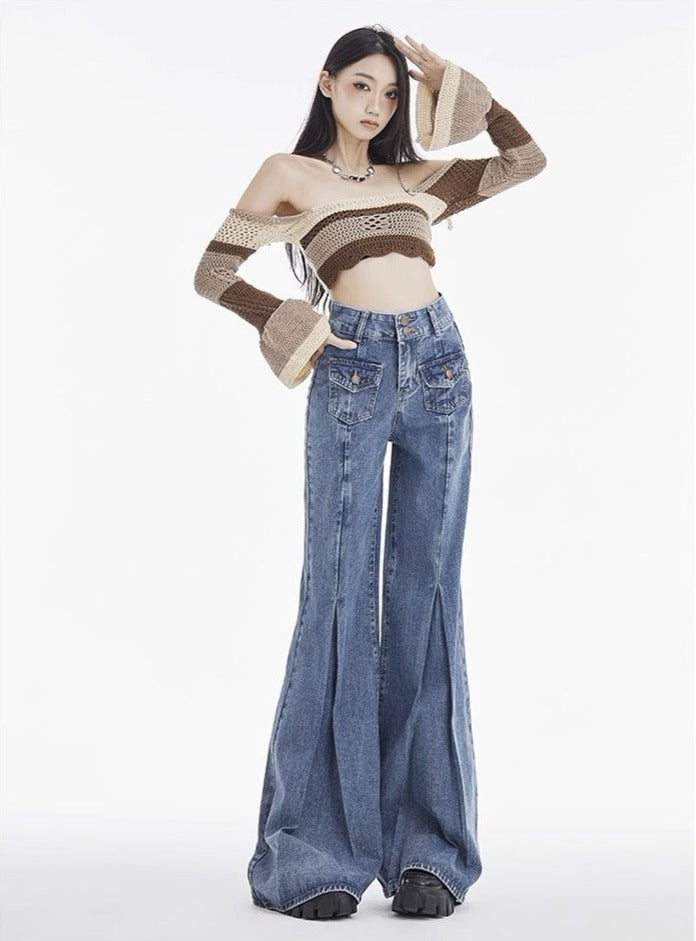 Wide Leg Bootcut Jeans - Women