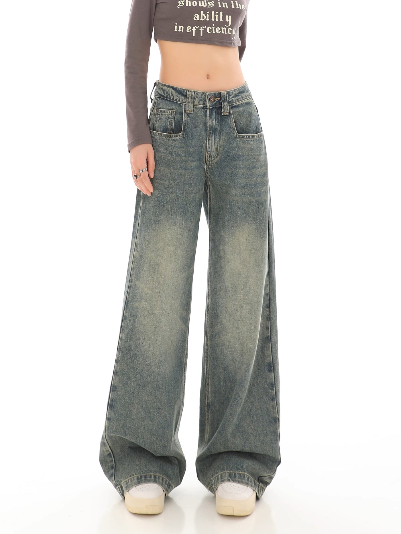 Retro Washed Jeans - Women