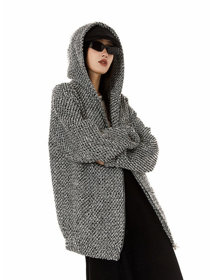 Woven Texture Zipper - Women