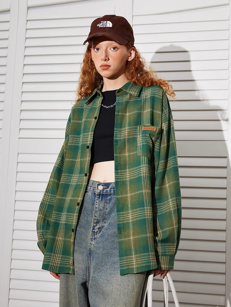 Loose Plaid Longsleeve - Women