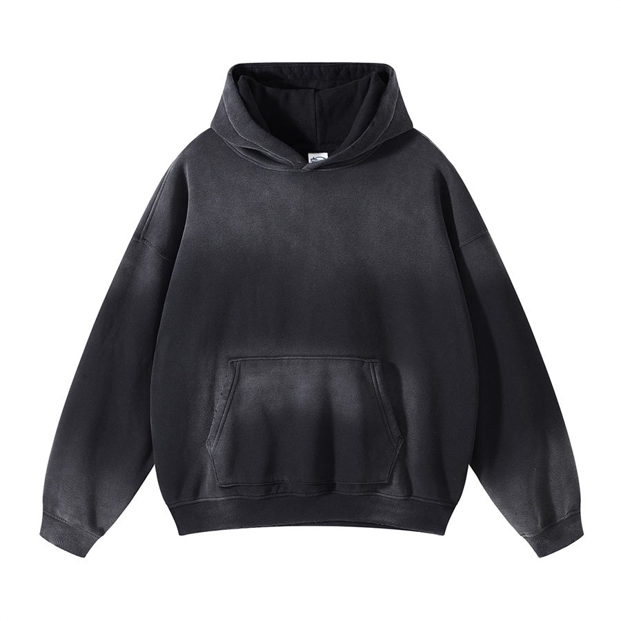 Spray Dyed Black Hoodie - Unisex