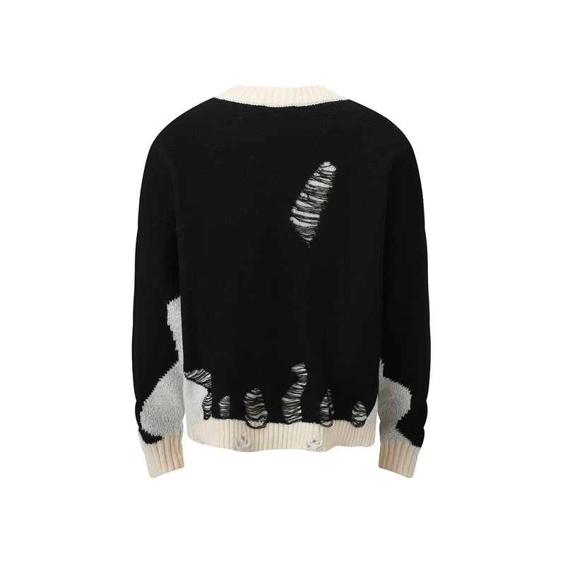 Ripped Knitted Sweater - Men