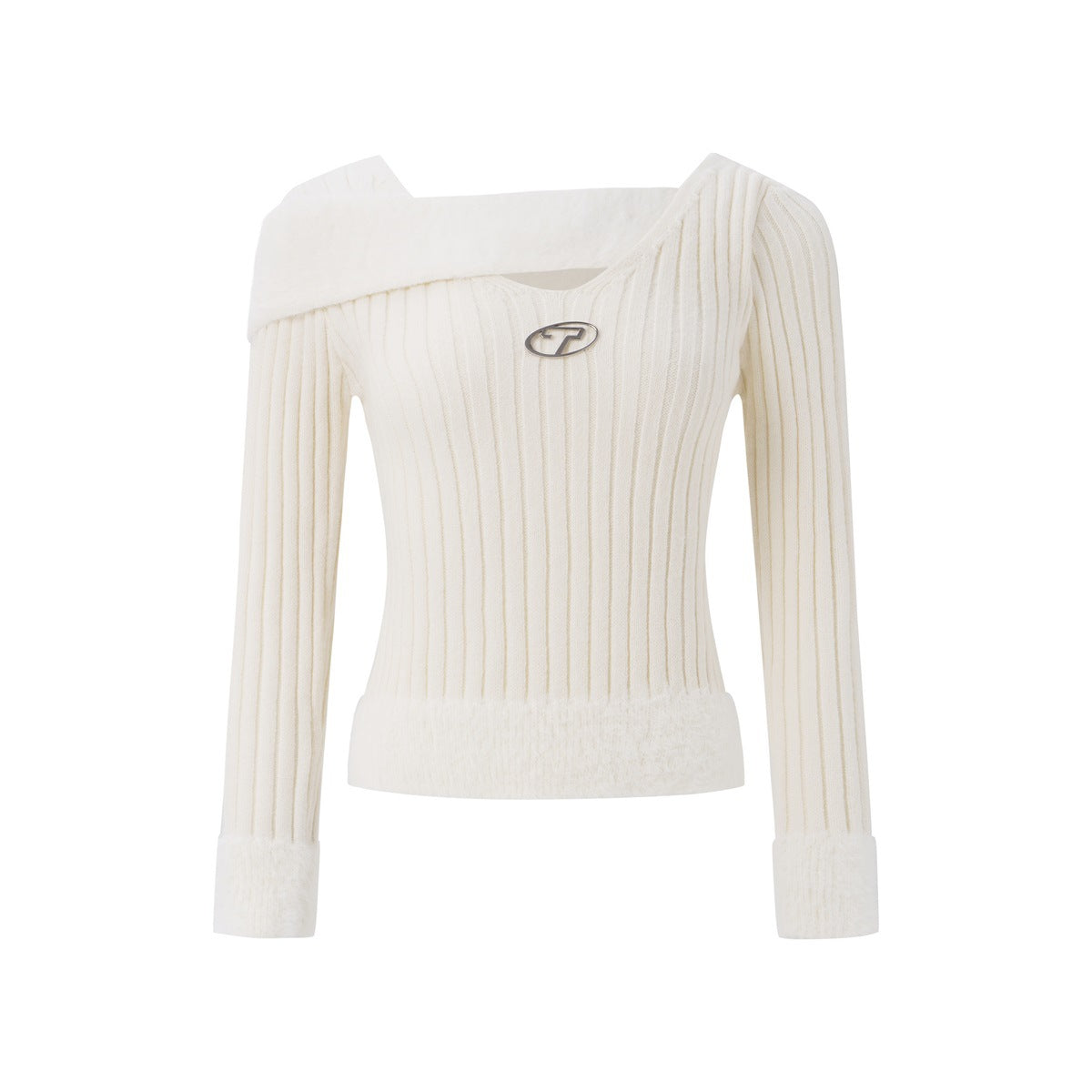 Mink Fur Striped Sweater - Women