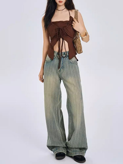 Loose Striped Jeans - Women