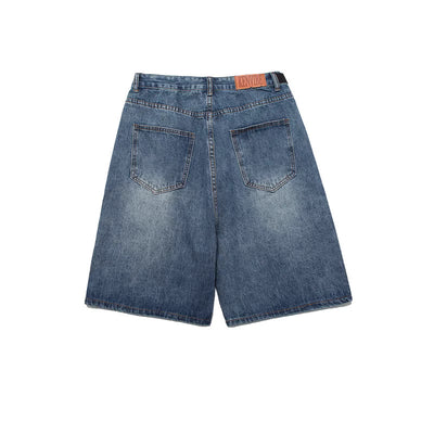 Retro Washed Denim Shorts - Unisex