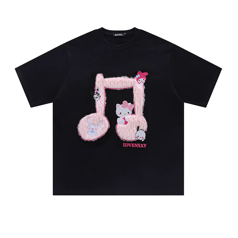 Note Flocking Sanrio T-Shirt - Women