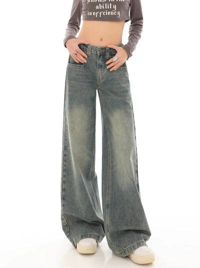 Retro Washed Jeans - Women