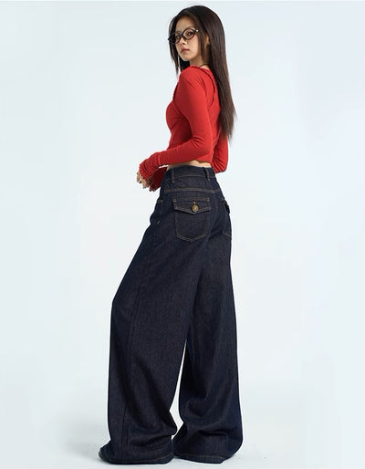 Denim Baggy Jeans - Women