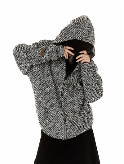 Woven Texture Zipper - Women