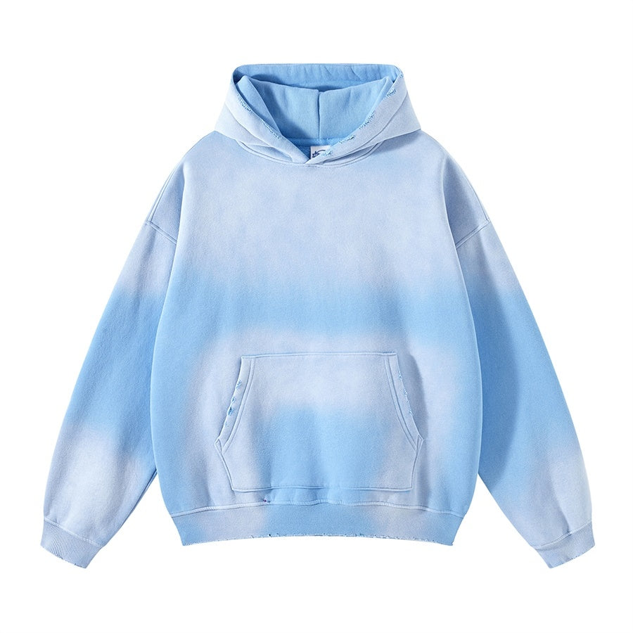 Spray Dyed Sky Blue Hoodie - Women