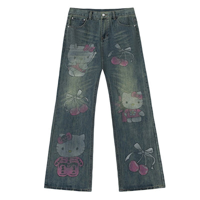 Cute Devil Hello Kitty Jeans - Women