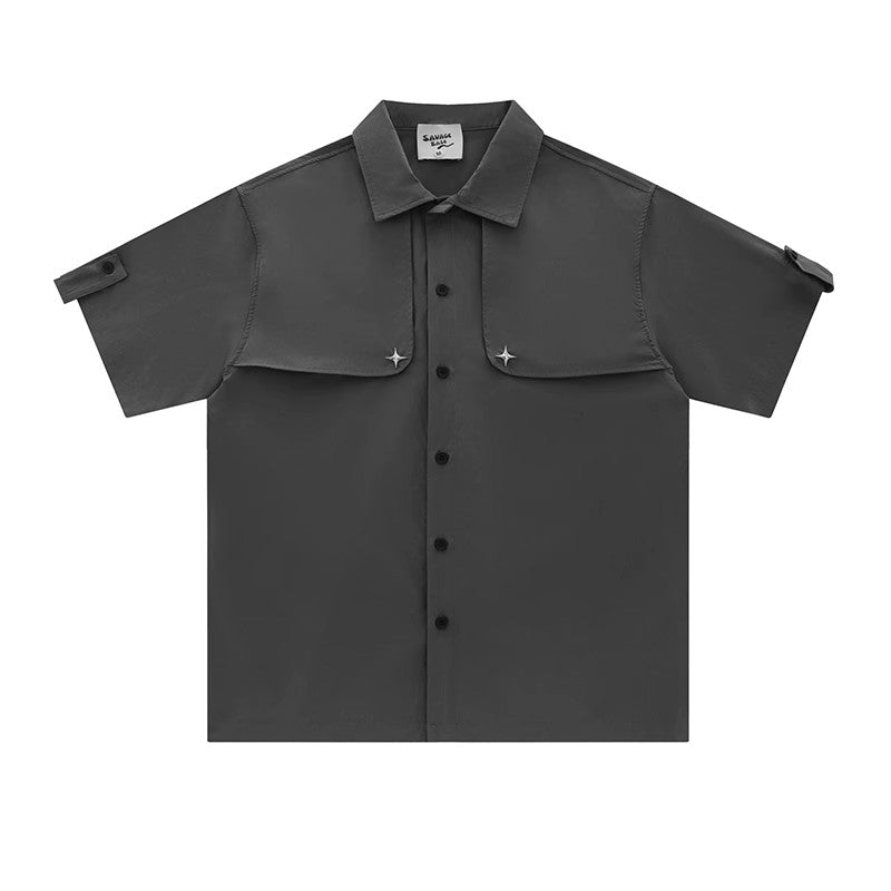 Metal Snap Fastener T-Shirt - Men