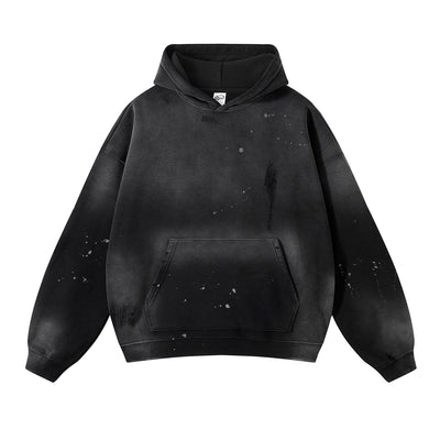 Ink Splashed Black Hoodie - Unisex