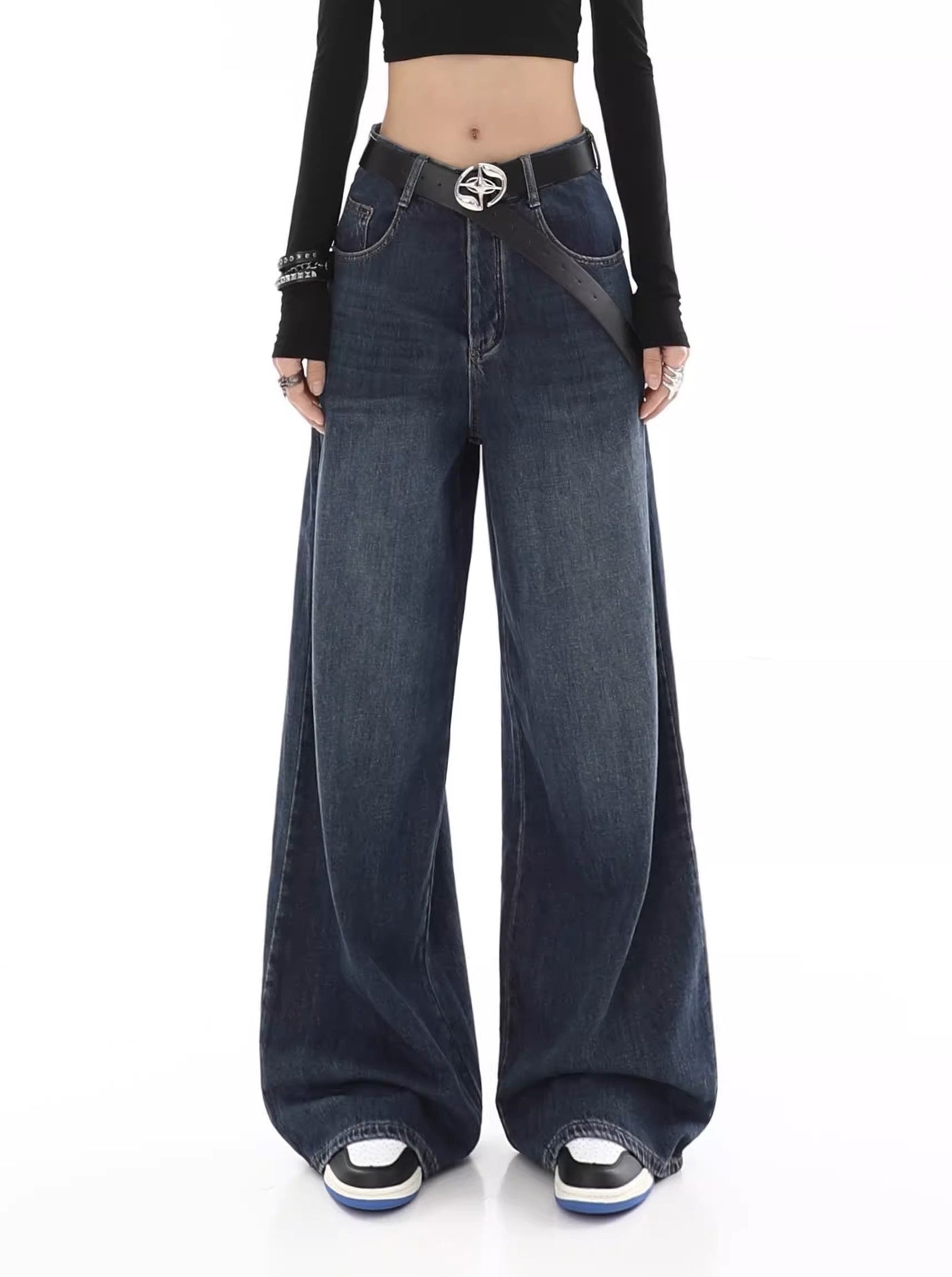 Retro Dark Blue Jeans - Women