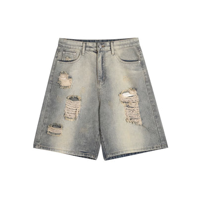 Ripped Denim Shorts - Men