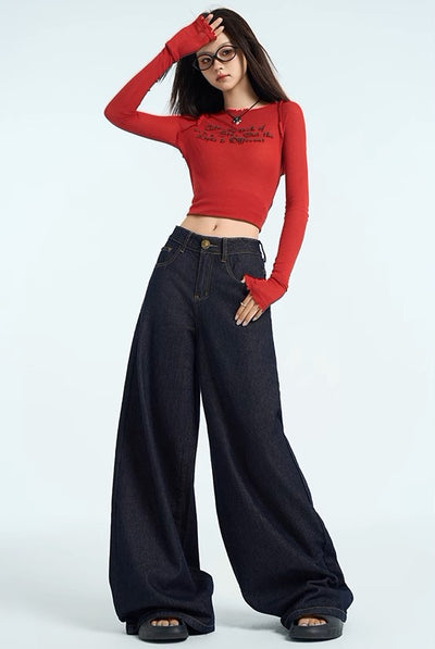 Denim Baggy Jeans - Women