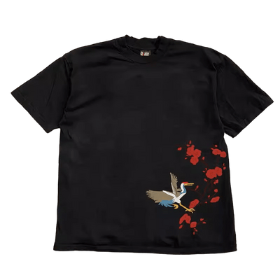 Bird Red Flowers T-Shirt - Unisex