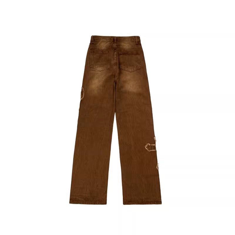 Big Cross Brown Pants - Women