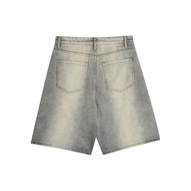 Ripped Denim Shorts - Men