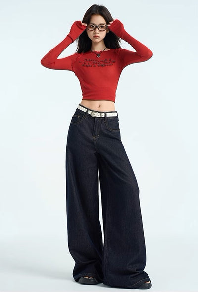 Denim Baggy Jeans - Women