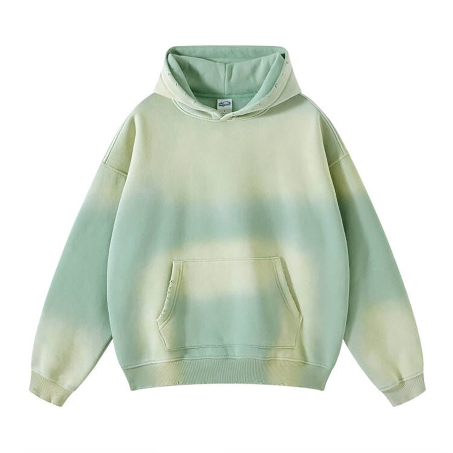 Spray Dyed Light Green Hoodie - Unisex