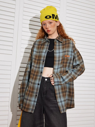 Loose Plaid Longsleeve - Women